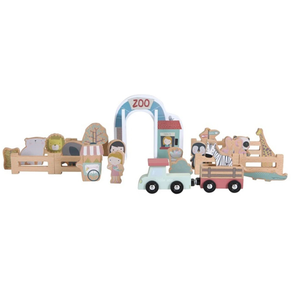 Little Dutch Bauklötze Zoo Aus Holz - Ergänzung Eisenbahn 1 Little Dutch Bauklötze Zoo Aus Holz - Ergänzung Eisenbahn